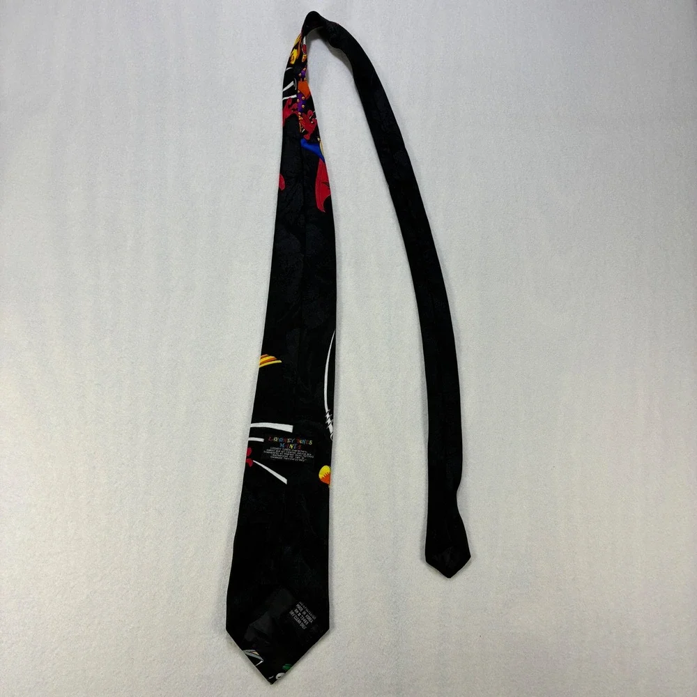 Looney Tunes Mania Mighty Toons Vintage 1993 Necktie Mens Superhero Black OS